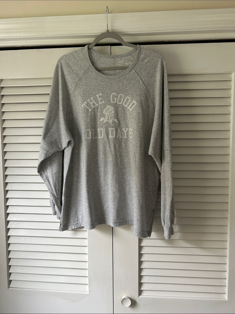 aerie Gray Crewneck Sweatshirt with 'The Good Old Days' Graphic